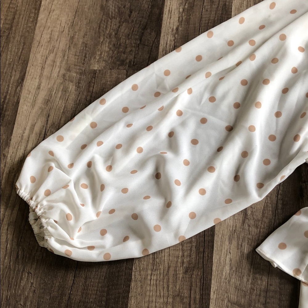 Shona Joy Sophia Plunged Ruffle Mini Polka Dot Dress 8 - Picture 4 of 14